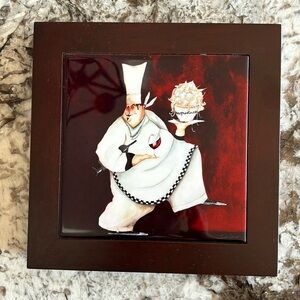Kitchen decor chef tile in frame